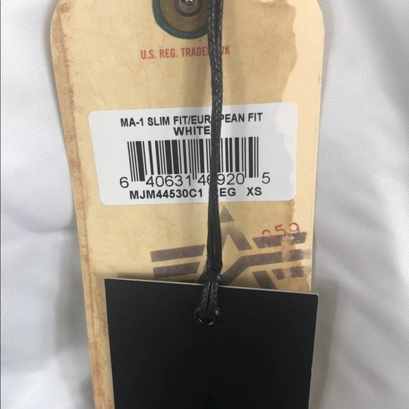 Alpha Industries MA-1 Slim Fit Bomber Jacket NWT White - X-Small XS Reversible - Picture 7 of 13